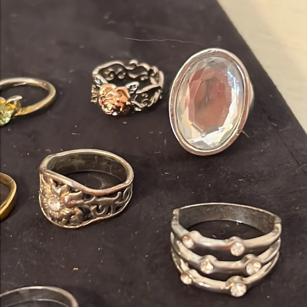 Lot of costume rings including perfume rings